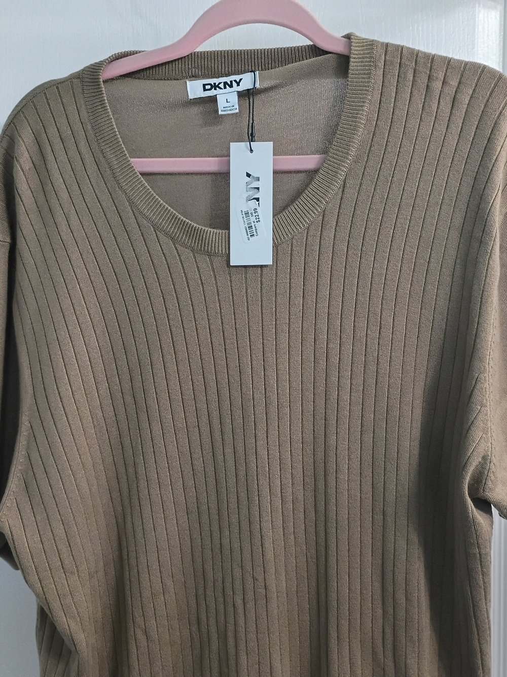DKNY Men Ribbed Crewneck Sweater - Taupe